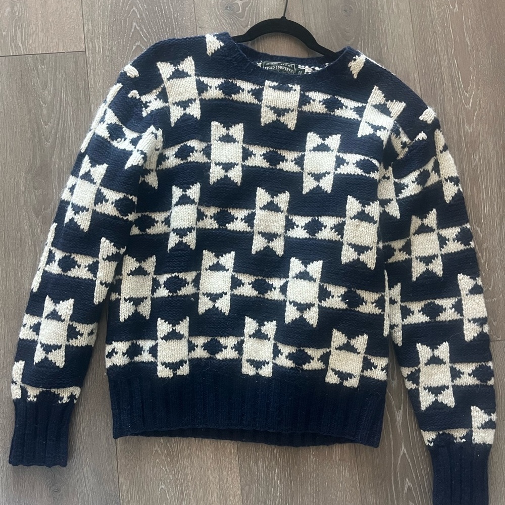 1996 vintage Hand-Knit Wool Sweater - Ralph Lauren Vintage